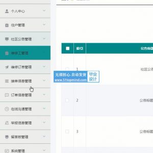 Springboot Vue居民小区社区报修维修工单管理系统511