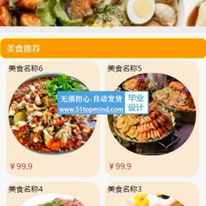 微信小程序063美食定制个性化点餐推荐系统