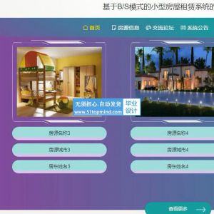 1623jspm基于B_S模式的小型房屋租赁系统的房东_t65a9--论文